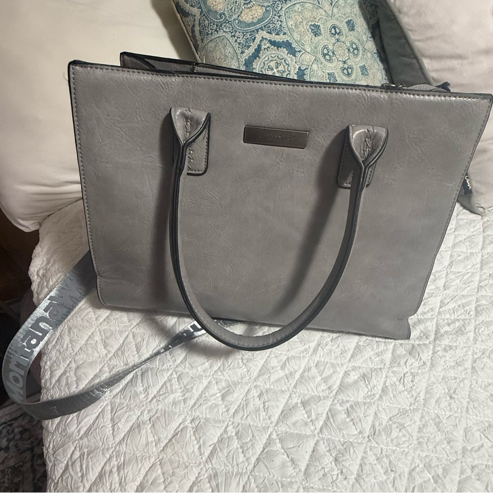 Montana West Gray Vegan Leather Satchel + Matching Crossbody & Wallet Set
